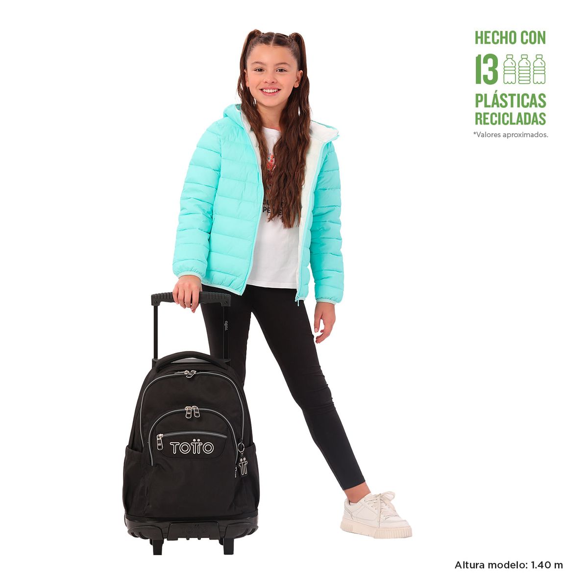 TOTTO - Morral Ruedas Porta PC 15.4" Renglon Negro