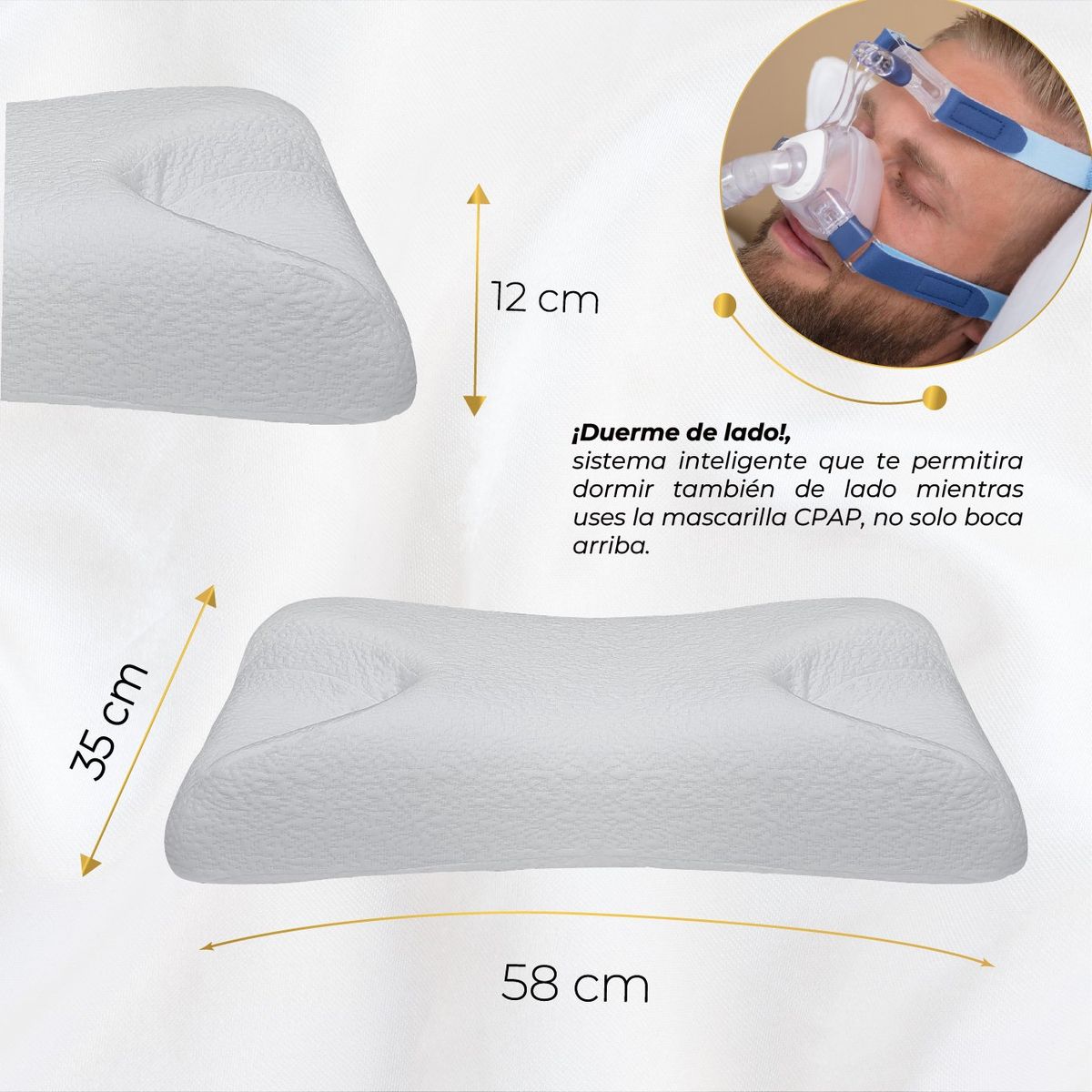 MALAIA HOME - Almohada para la Apnea del Sueño en Memory