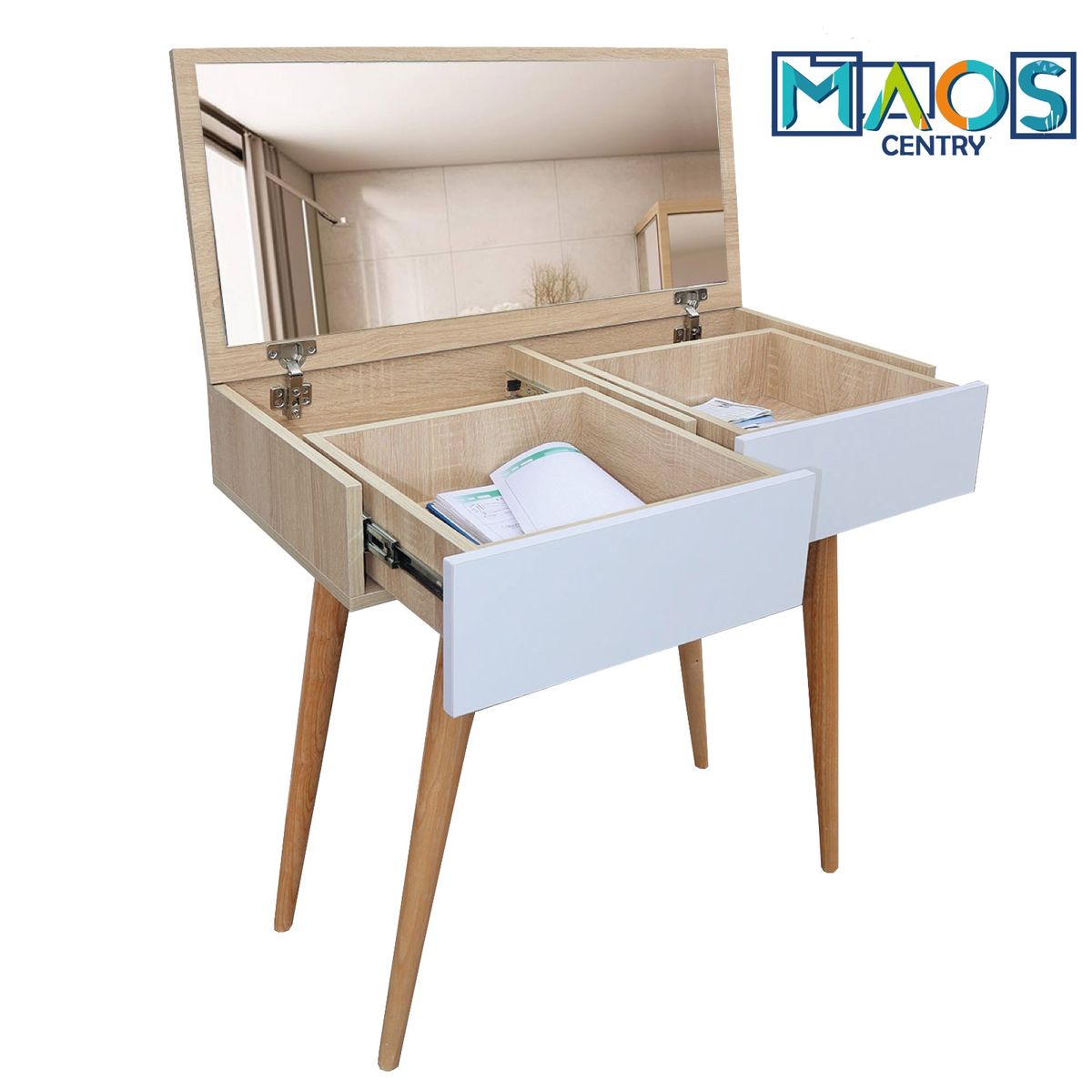 WOOD PETS - Escritorio Multifuncion Para Computador Moderno VANITY En Madera