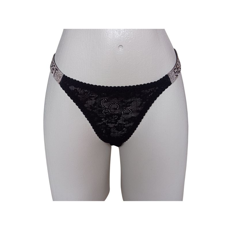 GENERICO - Tanga hilo Encaje SECRET Negra sexy Ropa interior sensual