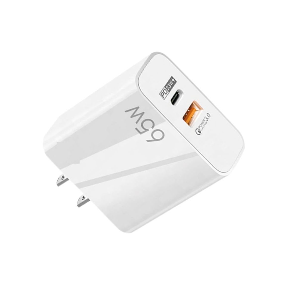 GENERAL - Cargador Carga Rapida 65W F002 USB Portatil Blanco