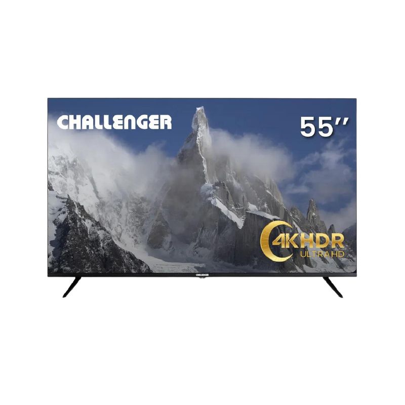 CHALLENGER - Televisor Challenger 55 139cm UHD 4K Smart Tv Negro UHD55BO067BT