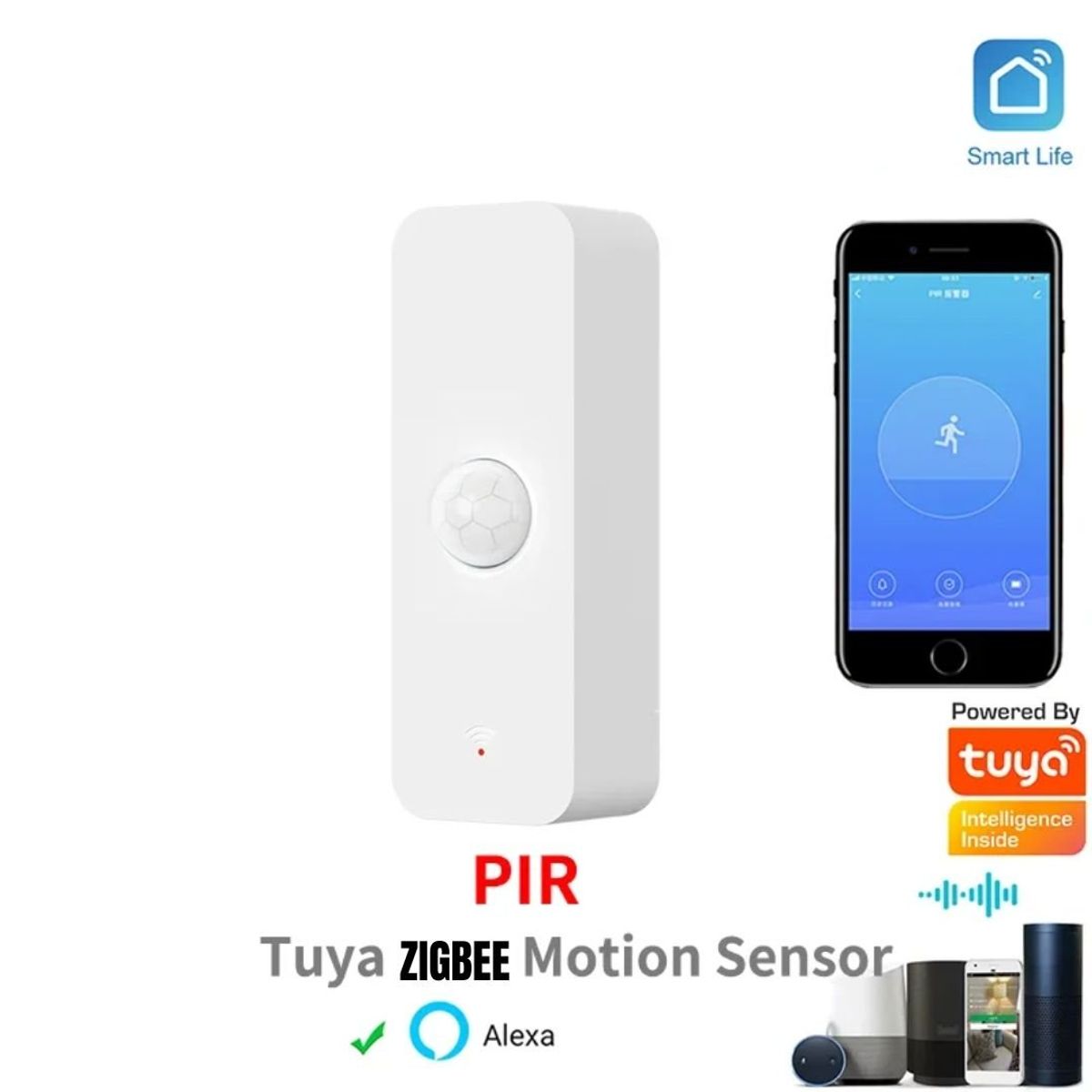 GENERICO - Sensor De Movimiento Tuya ZIGBEE Compatible con Alexa Y Google
