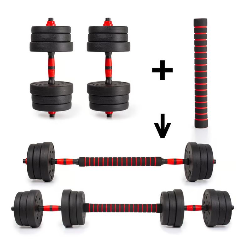 GENERICO - KIT DE MANCUERNAS TERMOFORRADAS 20 KG  NEGRO