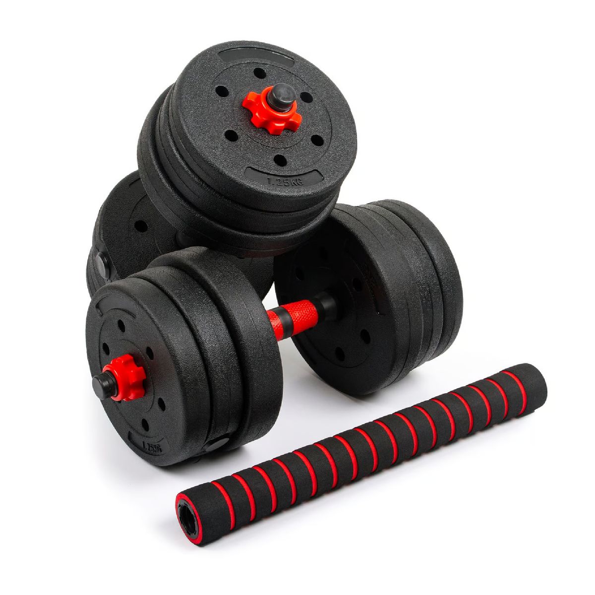 GENERICO - KIT DE MANCUERNAS TERMOFORRADAS 20 KG  NEGRO