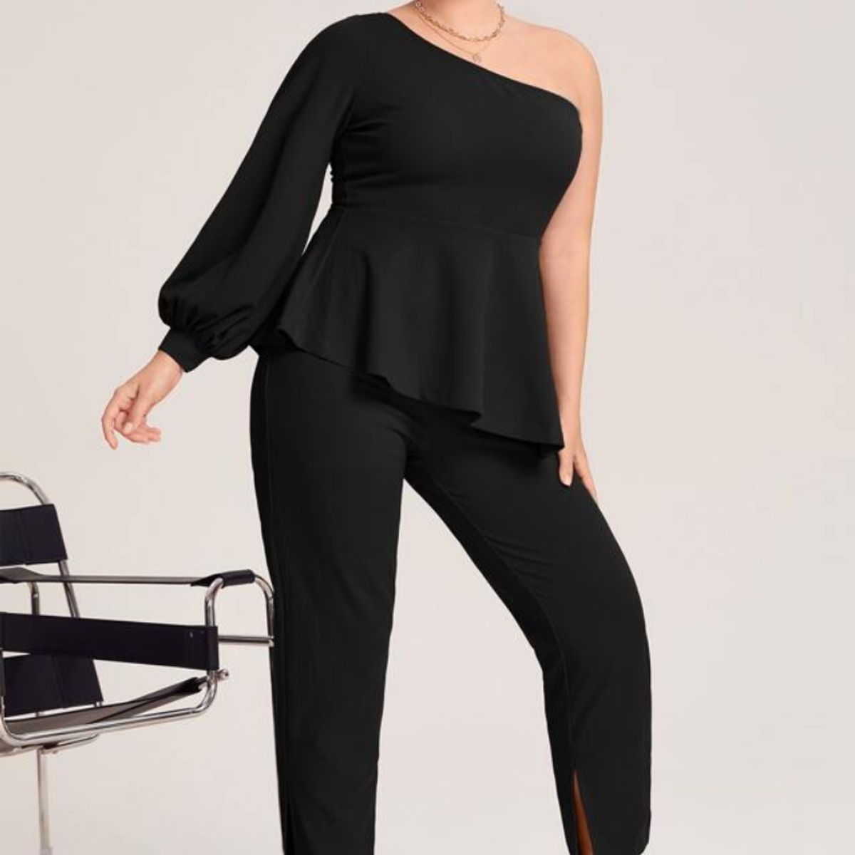 NEGRELI - CONJUNTO FORMAL-CASUAL BLUSA Y PANTALON REF-4015