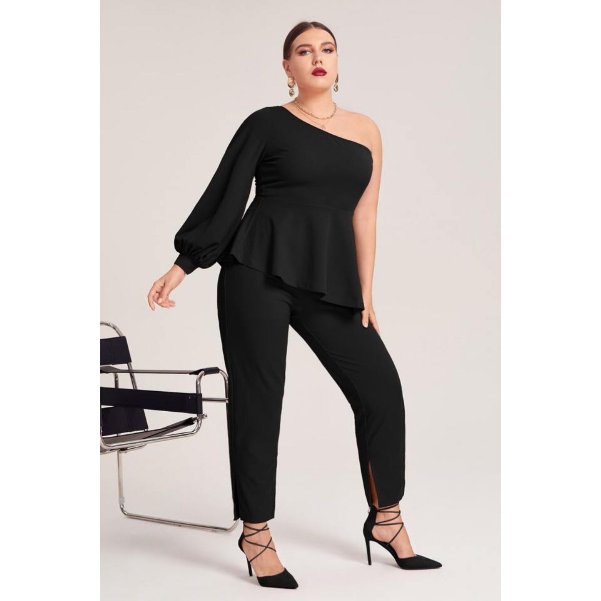 NEGRELI - CONJUNTO FORMAL-CASUAL BLUSA Y PANTALON REF-4015