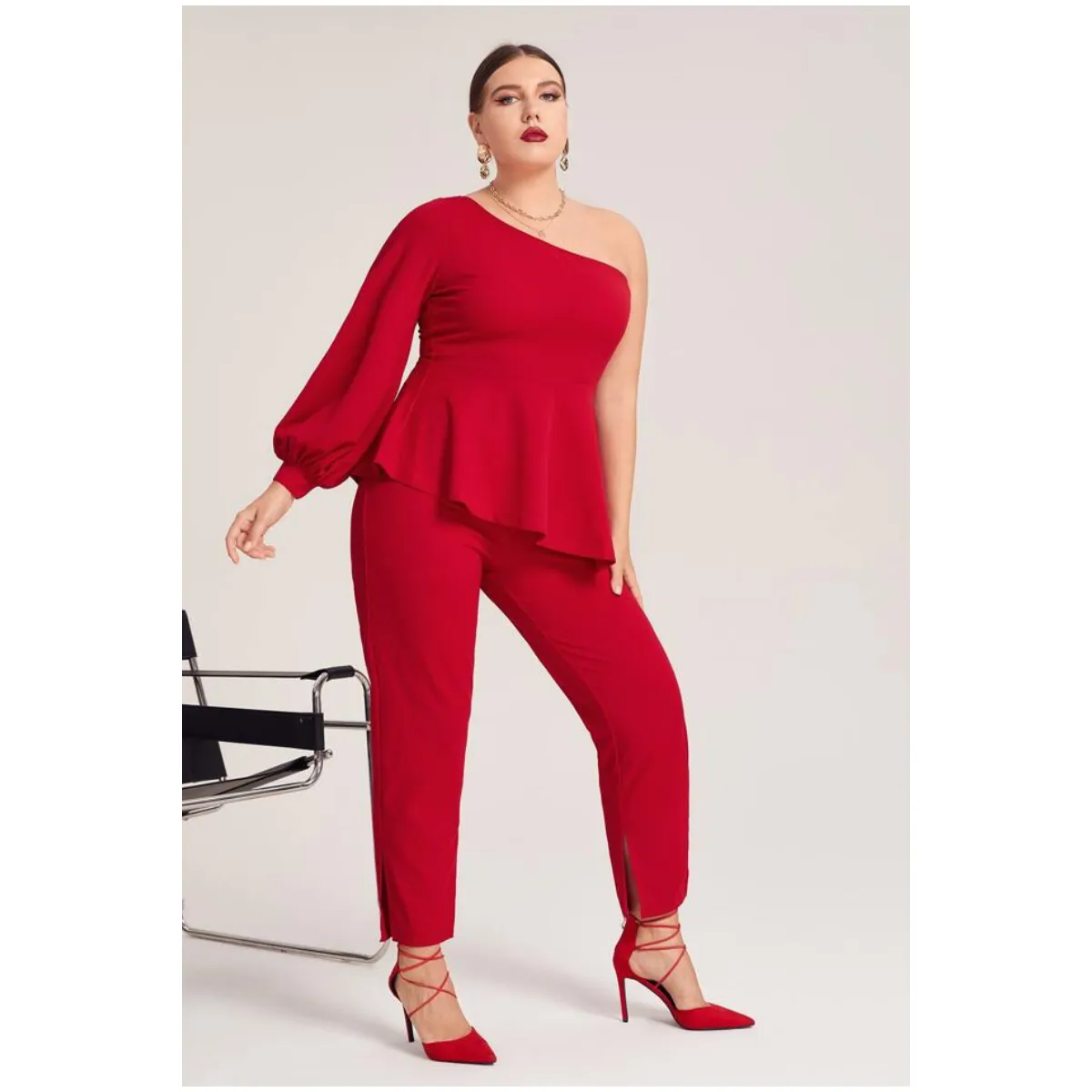 NEGRELI - CONJUNTO FORMAL-CASUAL BLUSA Y PANTALON REF-4015