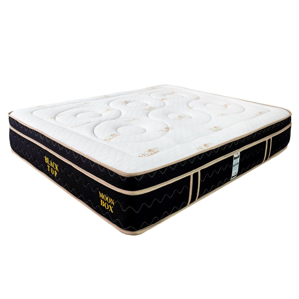 COLCHONES MOON - Colchon Cama SEMIDOBLE 120 x 190 BLACK TOP BOX  Ortopedico BONEL.