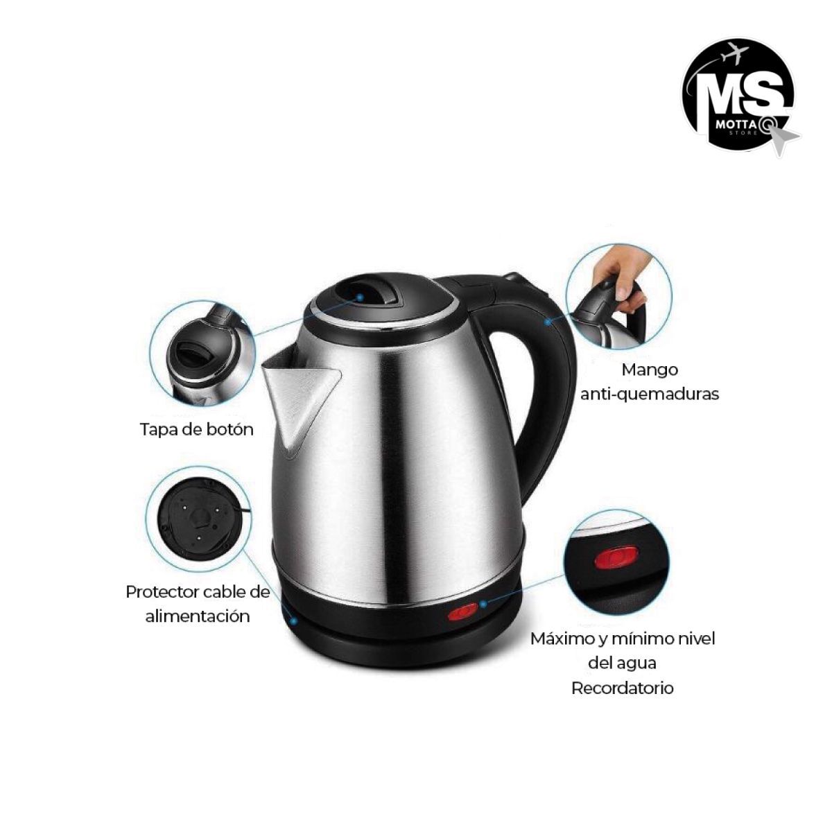 GENERICO - Jarra Hervidora Tetera Eléctrica calentador De Agua 2.0 LT