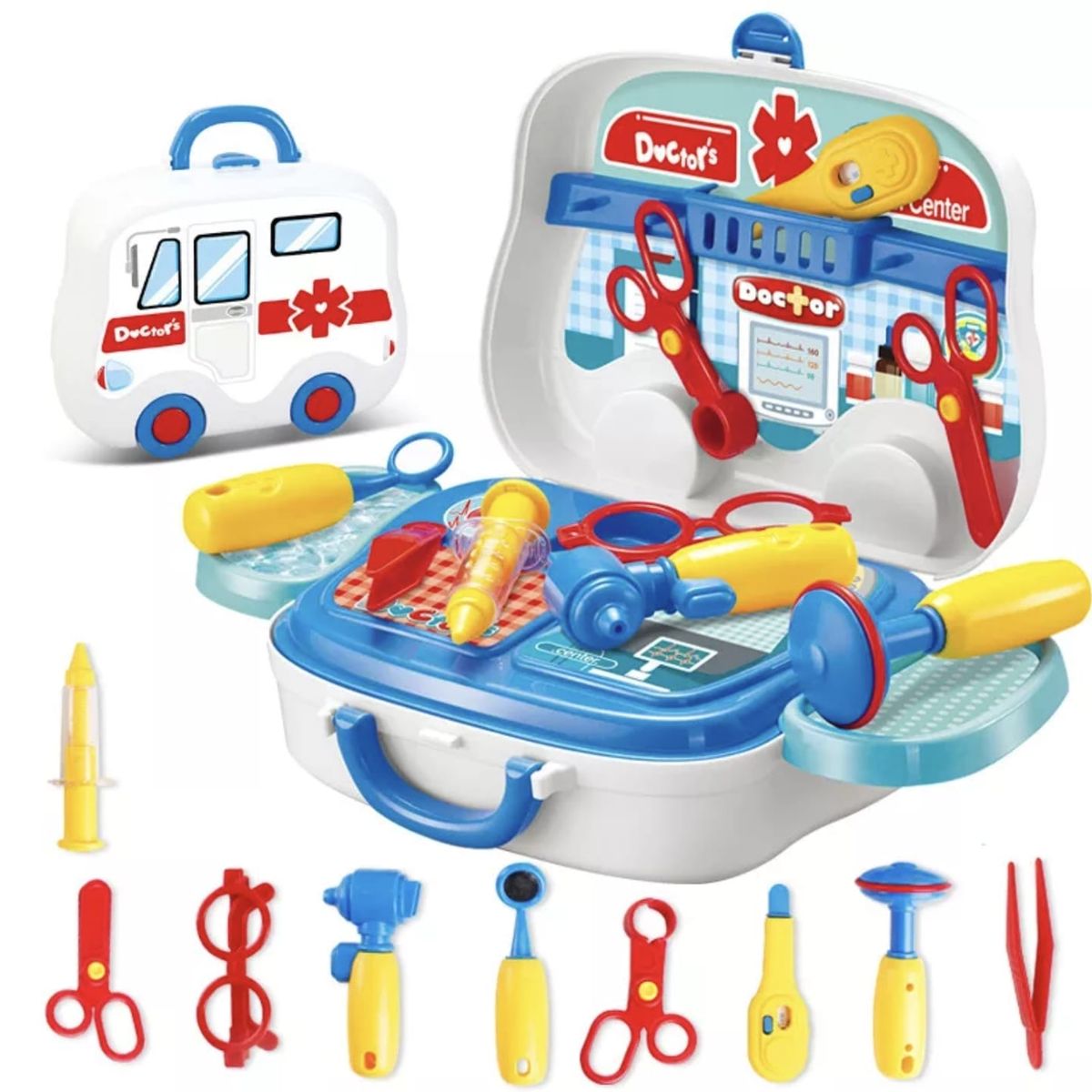 GENERICO - KIT DOCTOR MALETA PORTATIL RODACHINES JUGUETE NIÑOS