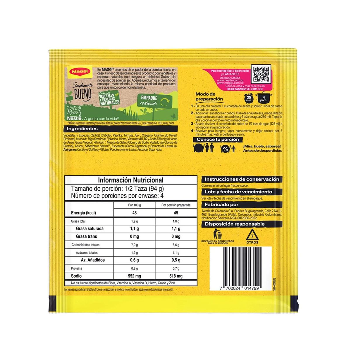 MAGGI - Base para carnes Gulasch Maggi x 45g