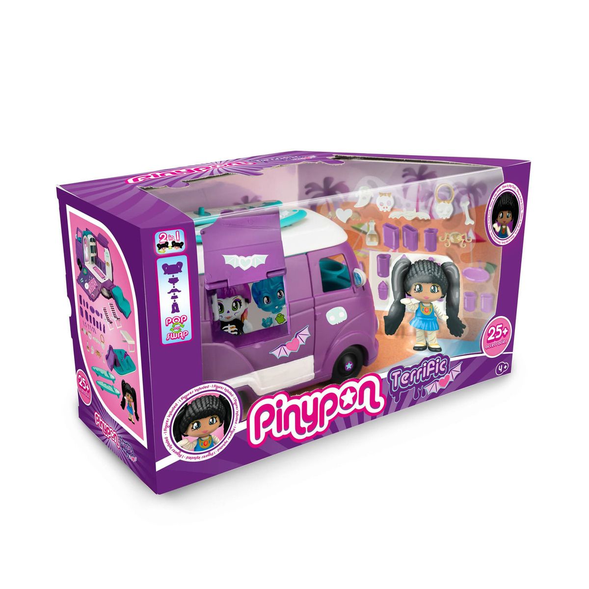 PINYPON - Pinypon Playset Terrific Van Caravana Transformable con Accesorios