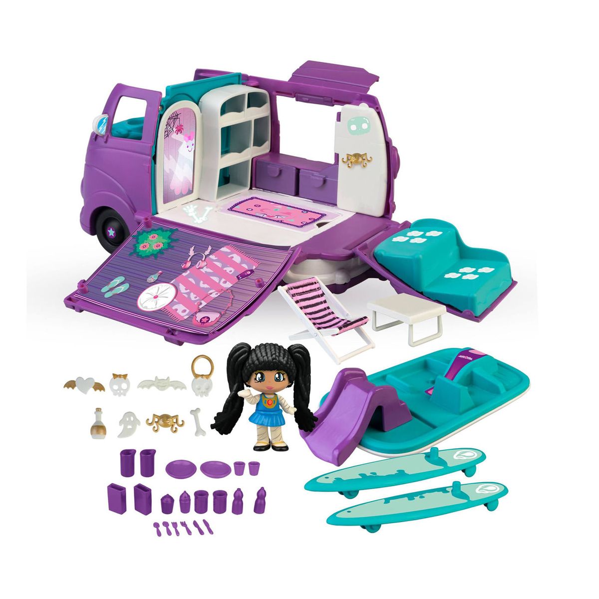 PINYPON - Pinypon Playset Terrific Van Caravana Transformable con Accesorios
