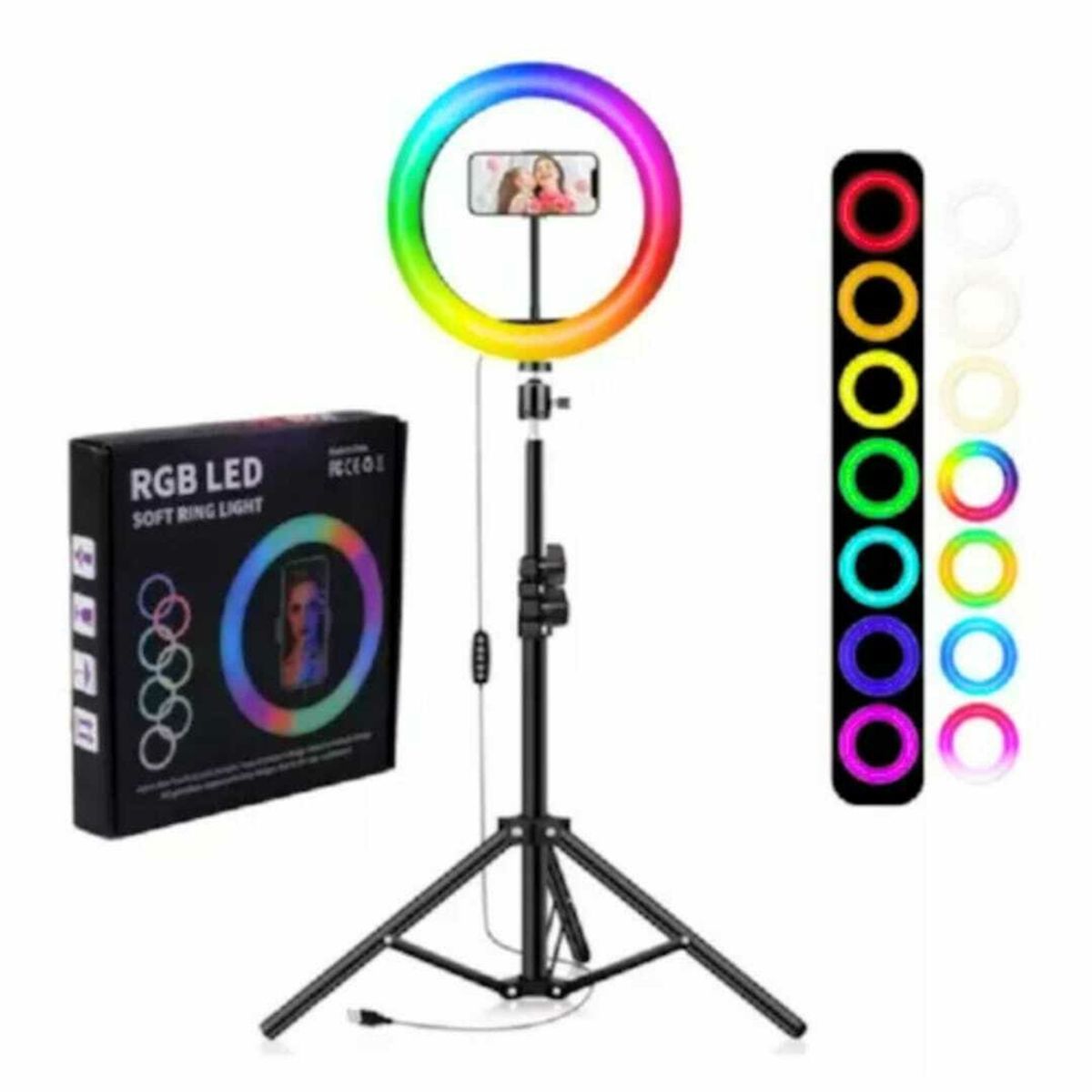 GENERICO - Aro de Luz rgb 26 centimentros multicolor
