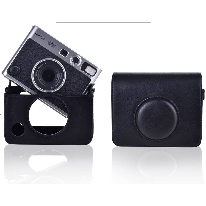 GENERICO - Estuche Para Instax Mini Evo De Cuero con Correa Negro