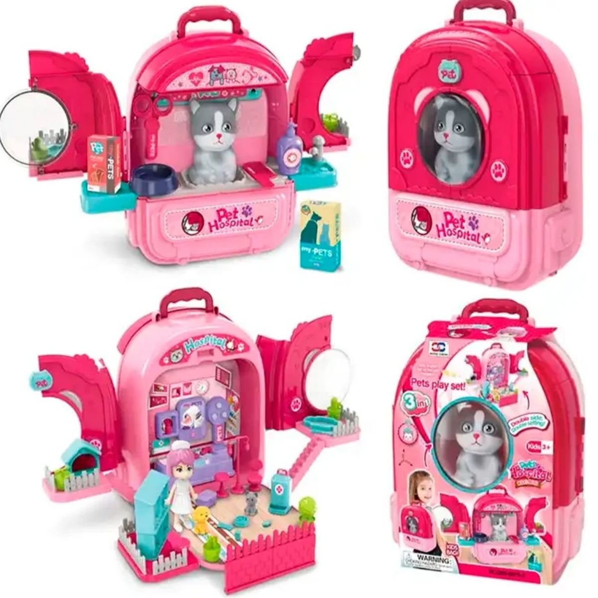 GENERICO - JUGUETE NIÑA KIT MEDICO VETERINARIA GATO 31 MALETA PORTATIL