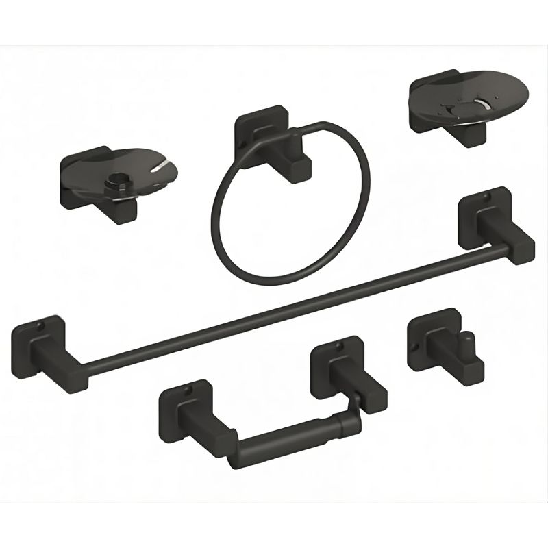 AQUABLUE - Juego De Accesorios Baño X 6 Piezas abs, Moderno ,Negro Mate