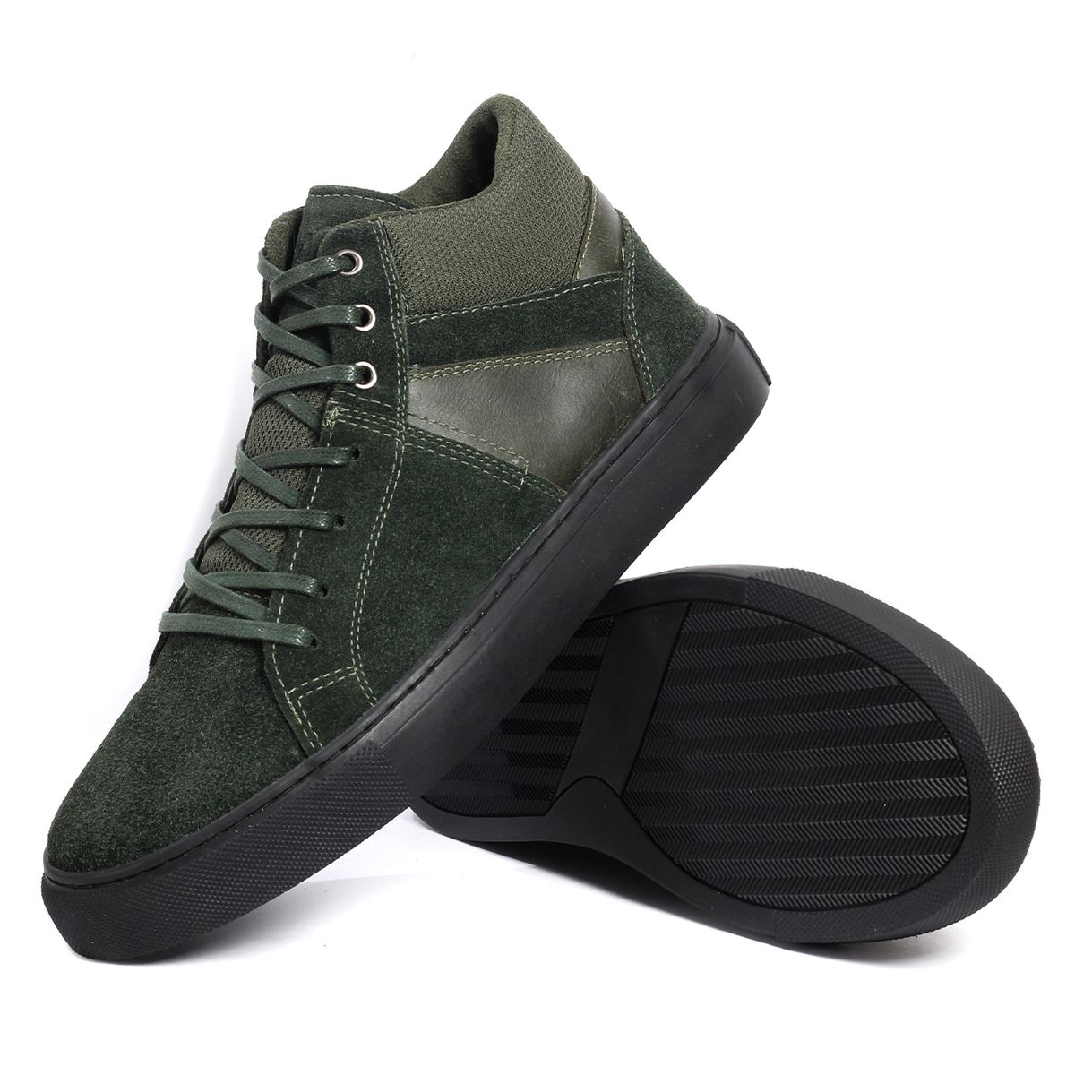 VIAR - Tenis Bota en Cuero Para Hombre VIAR Fiodor04 Verde