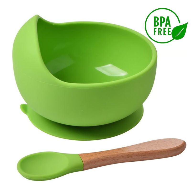 GENERICO - Vajilla plato y cuchara para Bebé en Silicona