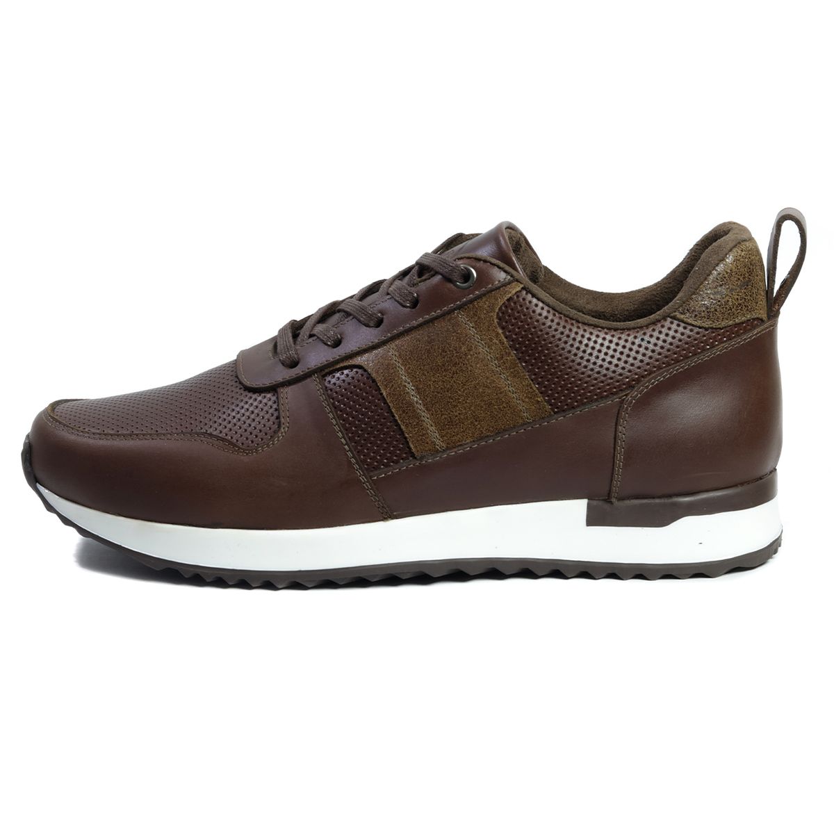 VIAR - Tenis Moda Cuero Para Hombre Viar Walfer Cafe