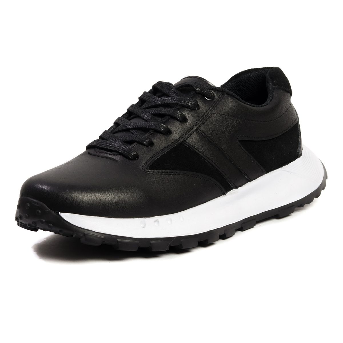 VIAR - Tenis Cuero VIAR Negro BOSI-E2
