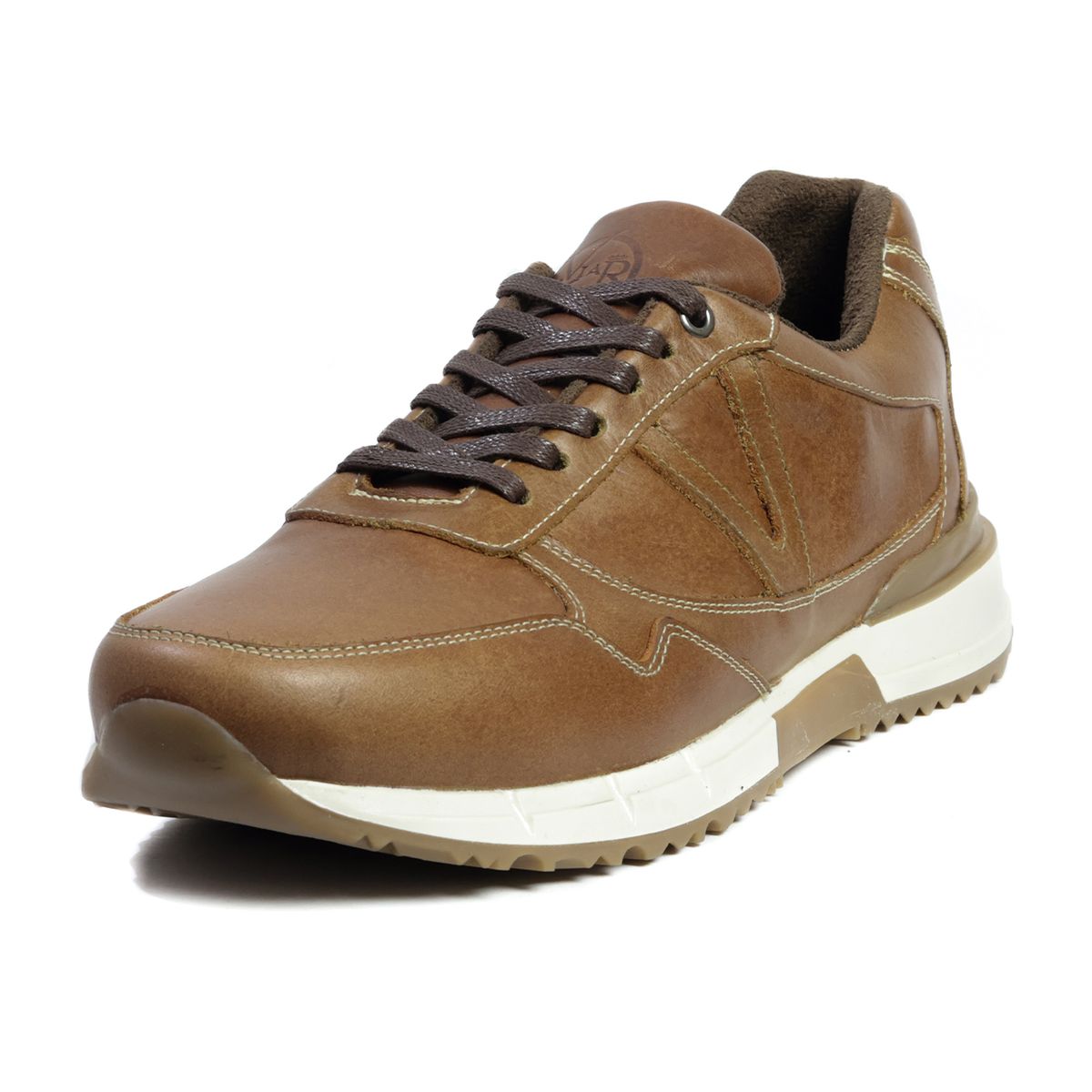 VIAR - Tenis Moda en Cuero Para Hombre VIAR Valentino Miel