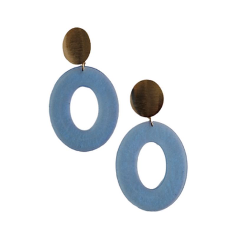 BY CAMI - Aretes Big Oval en Resina Pigmentada y Baño de Oro  Dorado  By Cami®