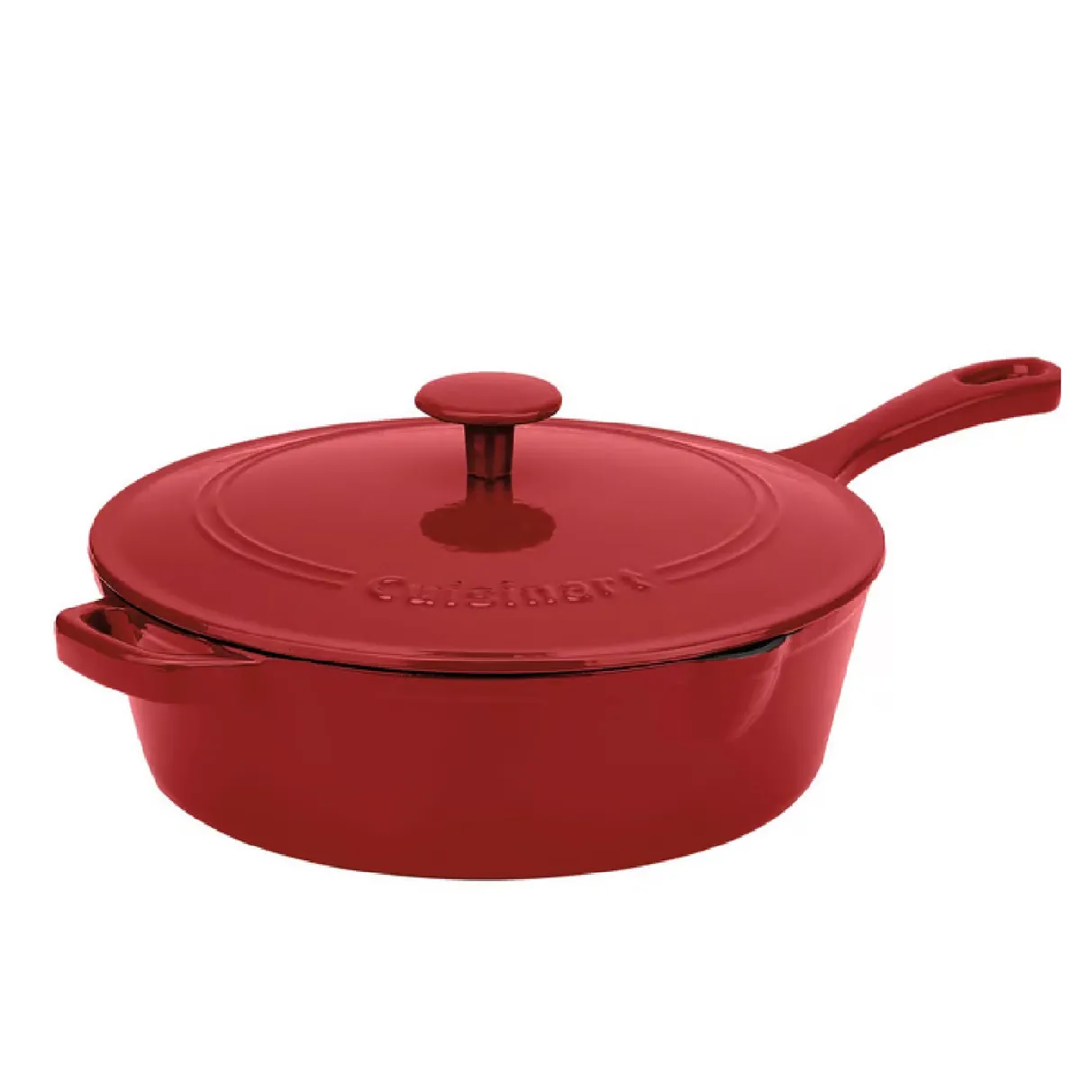 CUISINART - Sartén Olla Cuisinart Chefs 30cm Hierro Esmaltado con tapa 30cm