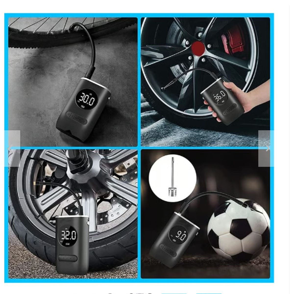 GENERICO - Compresor De Aire Mini Portátil Recargable Carro Moto Bici