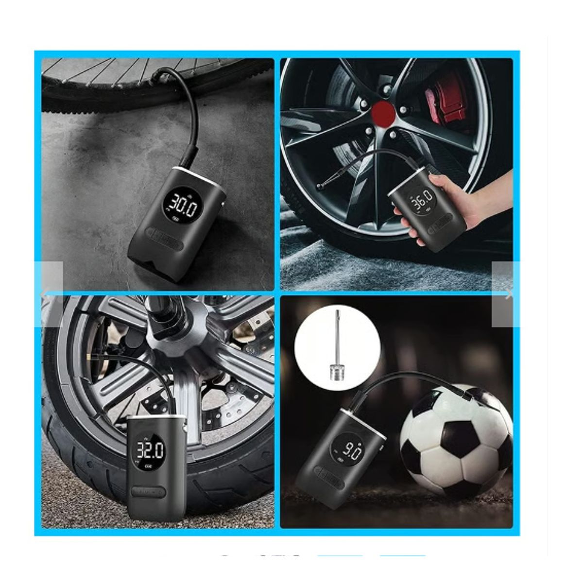 GENERICO - Compresor De Aire Mini Portátil Recargable Carro Moto Bici
