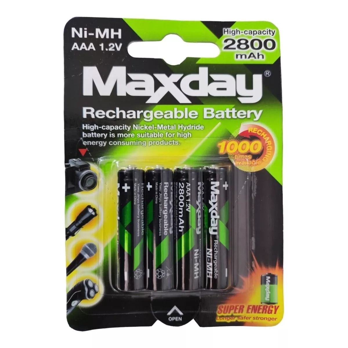 GENERICO - Pila Batería Recargable Aaa X4 Unidades 2800mah 12v Ni-mh