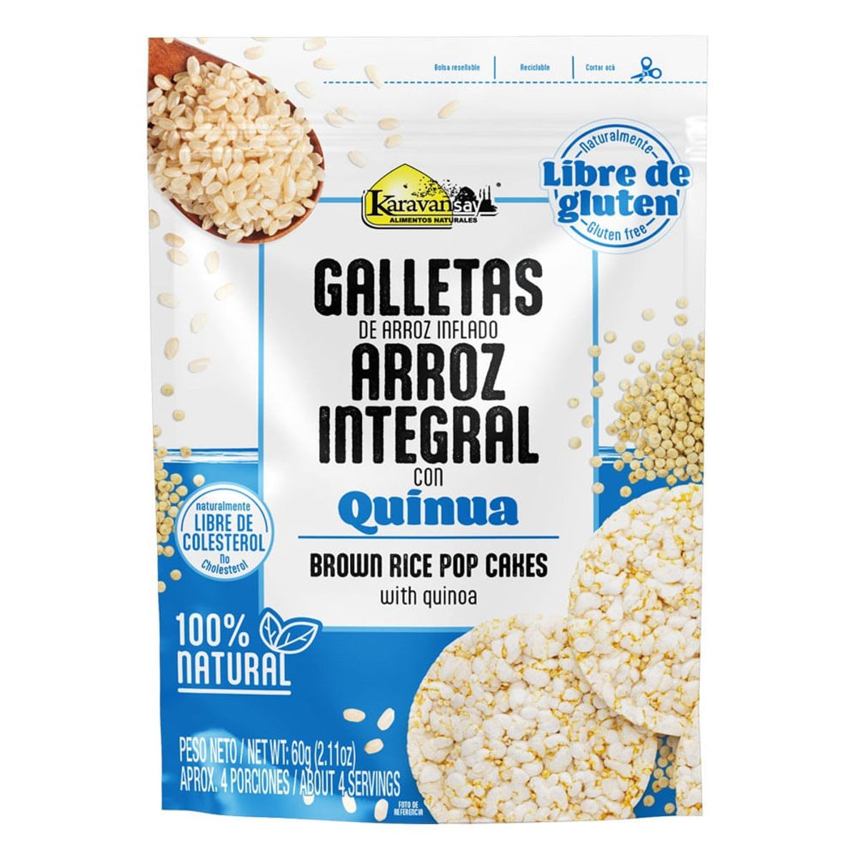 KARAVANSAY - Galleta Arroz Integral Karavansay Quinua X 60G
