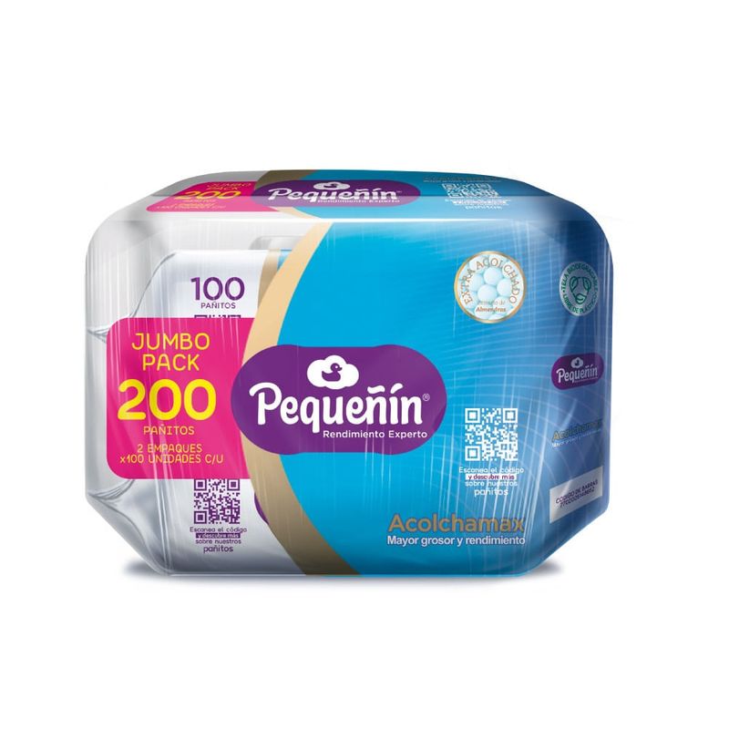 PEQUEÑIN - Pañitos Húmedos Pequeñin Acolchamax Jumbo Pack X 200Und