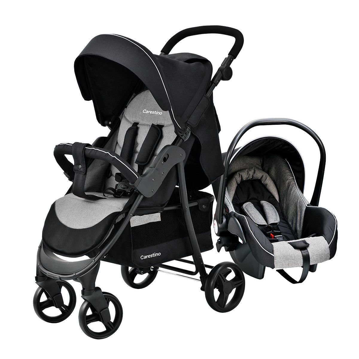 CARESTINO - Coche City Travel Gris Melange