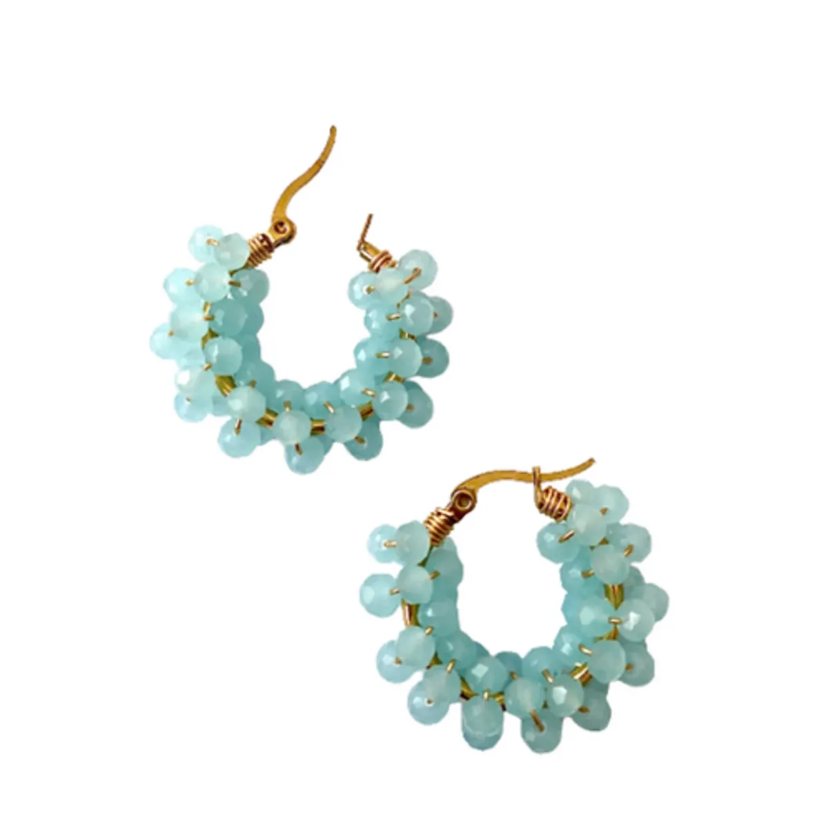 BY CAMI - Candongas Tejidas Pequeñas en Murano y Baño de Oro  Dorado  By Cami®