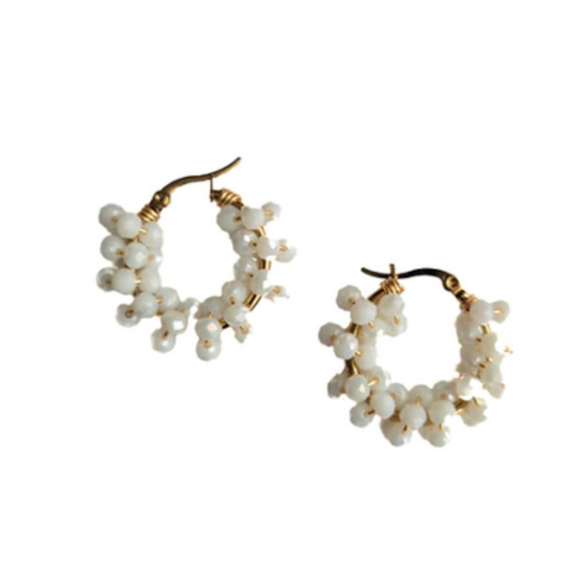 BY CAMI - Candongas Tejidas Pequeñas en Murano y Baño de Oro  Dorado  By Cami®