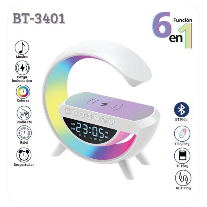 GENERICO - Parlante Digital Bluetooth Lampara G 3401