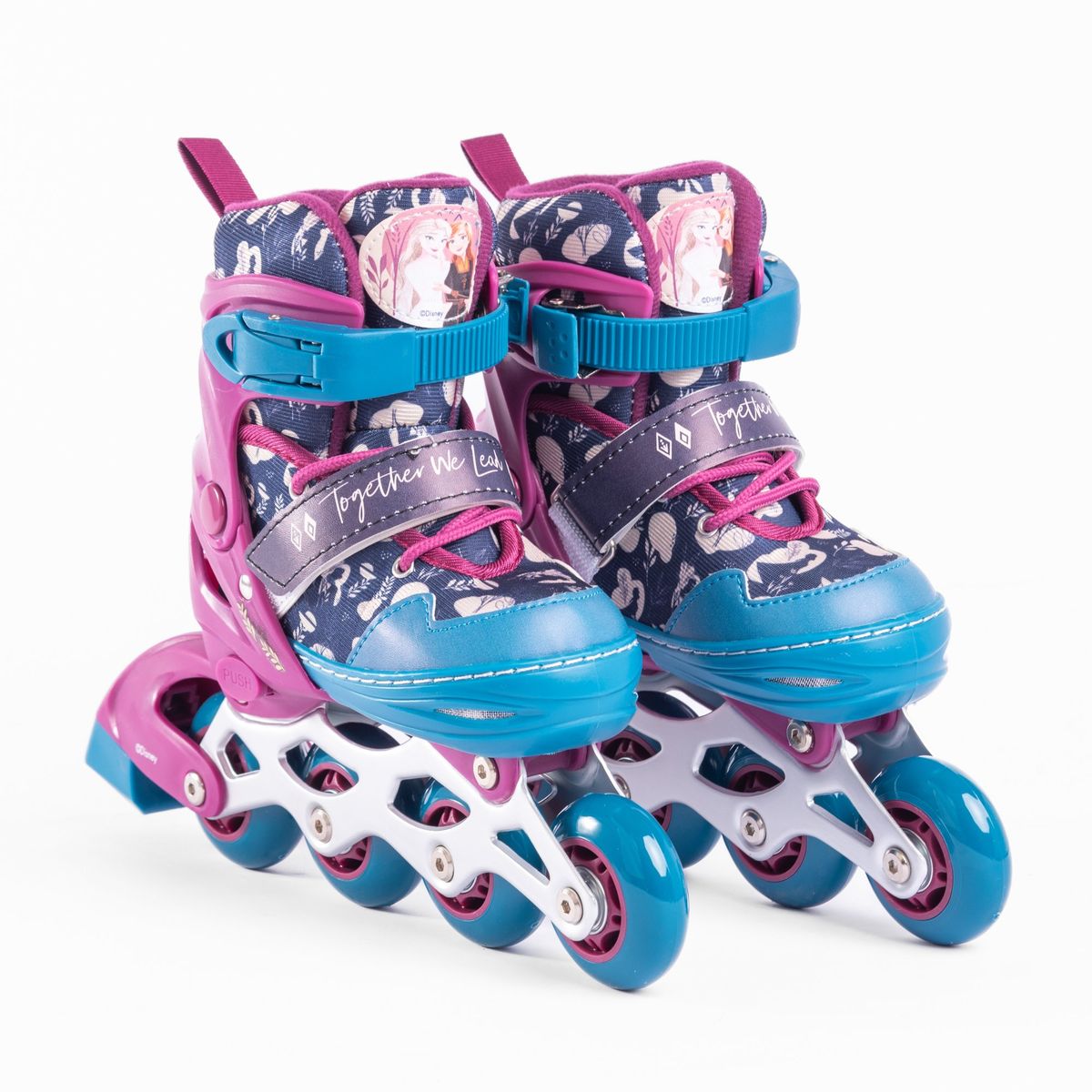 DISNEY - Patines En Linea Chasis De Aluminio Frozen 4 Ruedas T 31-34_.