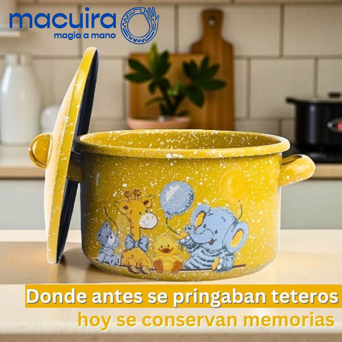 MACUIRA - Olla Esmaltada Peltre para Bebes 2.5 litros Macuira