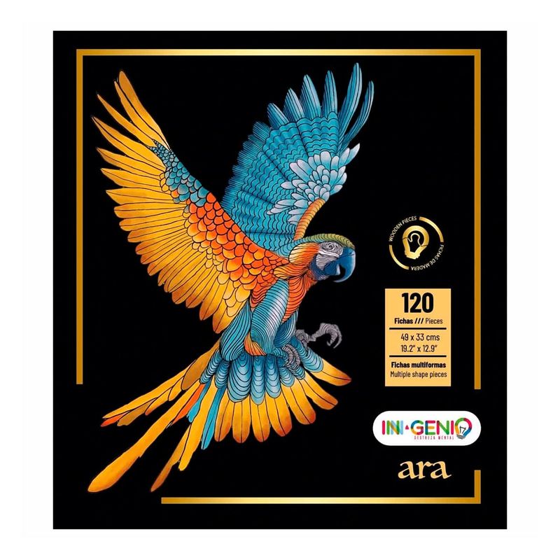 INGENIO - Rompecabezas 120 Piezas Guacamaya Ara Madera