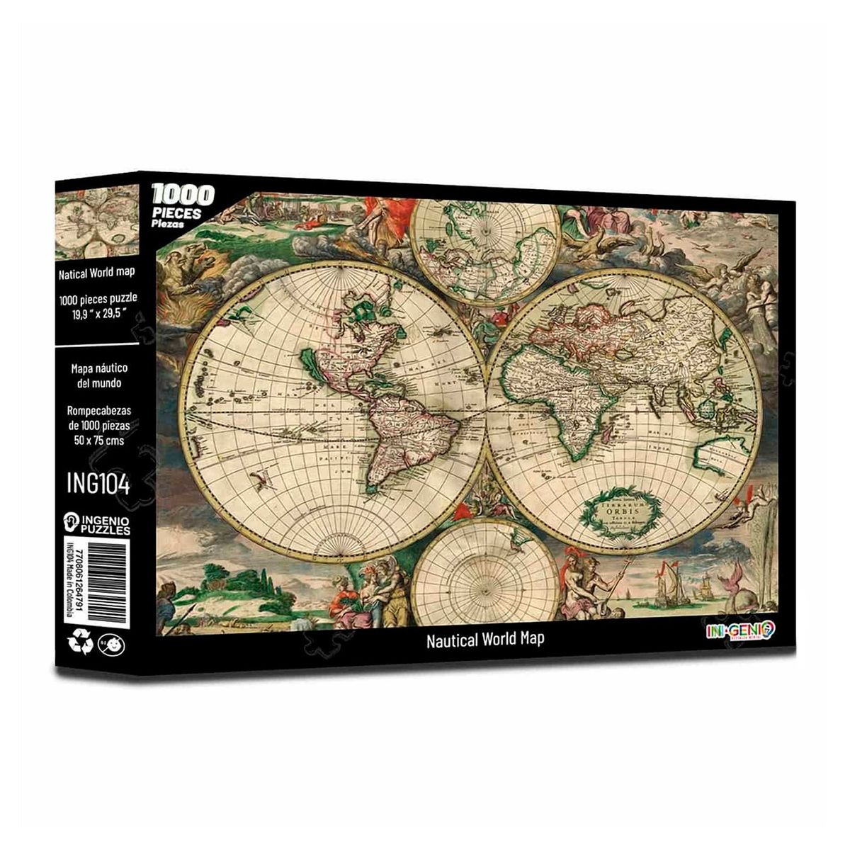 INGENIO - Rompecabezas 1000 Piezas Mapamundi Antiguo