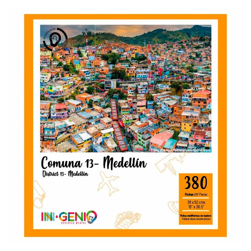 INGENIO - Rompecabezas 380 Piezas Comuna 13 Medellín Madera