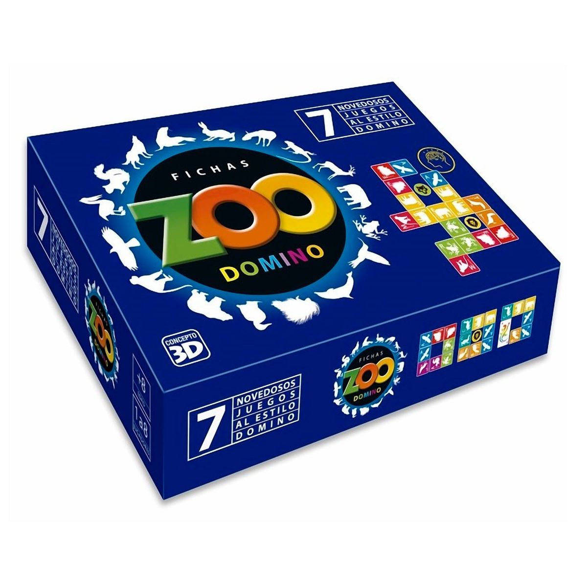 CONCEPTO 3D - Zoo Domino 7 Estilos Juego De Mesa Español