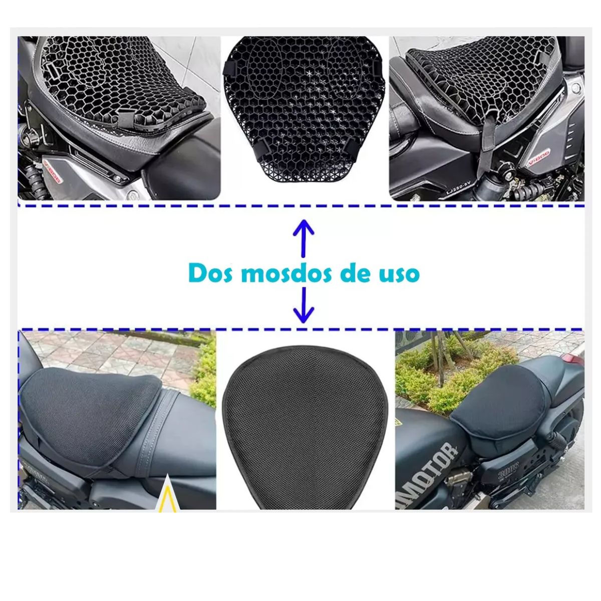 AFM - Cojín Silicona En Gel Universal Para Moto Impermeable +funda