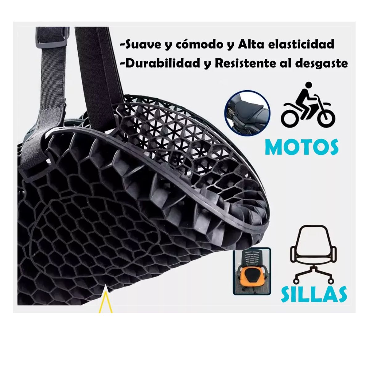 AFM - Cojín Silicona En Gel Universal Para Moto Impermeable +funda