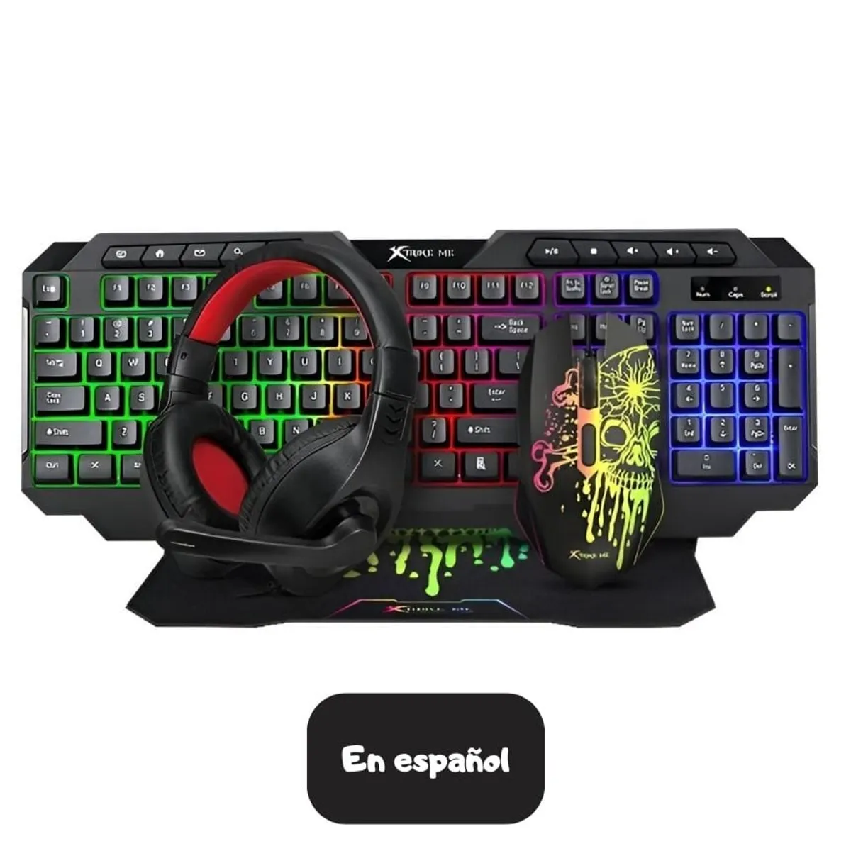 XTRIKE ME - Combo Gamer 4x1 Teclado + Mouse 8000 DPI  + Audifonos + MPad Xtrike Me