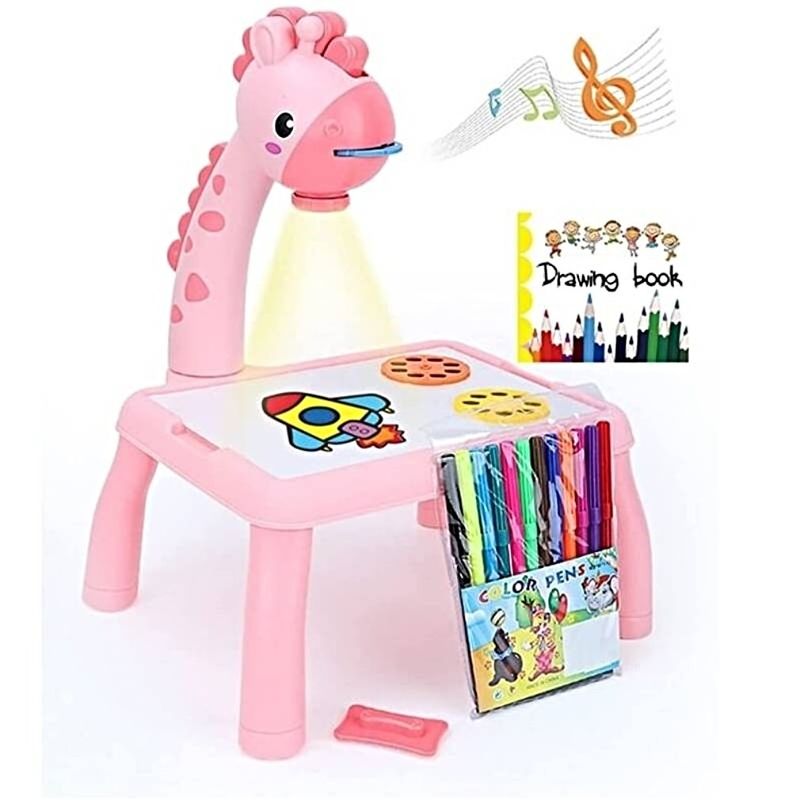 GENERICO - Mesa Proyector Para Dibujo Niños Con Accesorios - Rosada