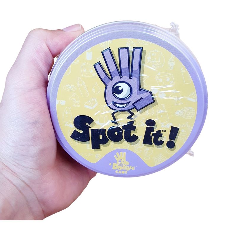 GENERICO - Cartas Spot It Amarillo Morado Dobble Juego Mesa Coincidencias Caja Metalica