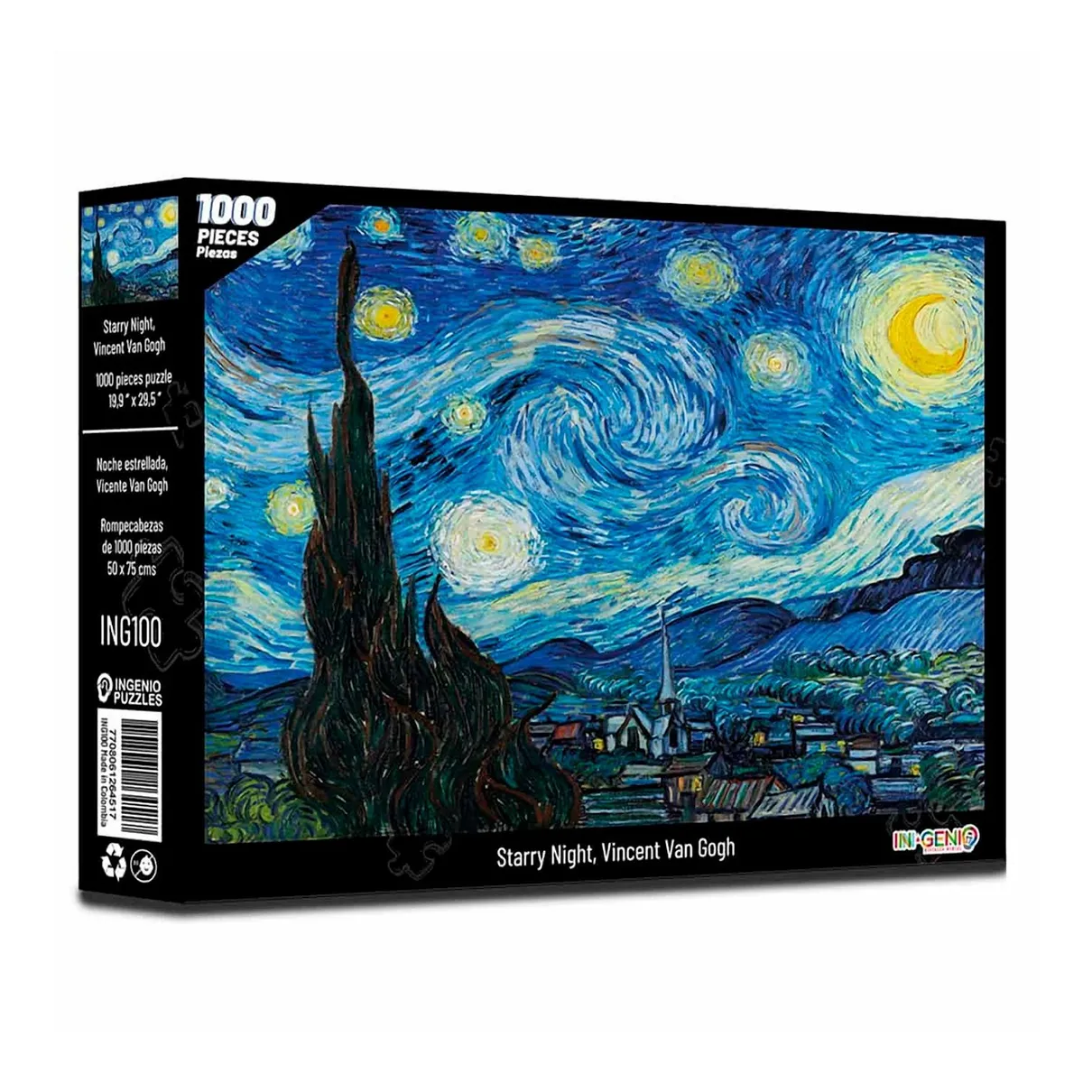 INGENIO - Rompecabezas 1000 Piezas La Noche Estrellada Vincent Van Gogh
